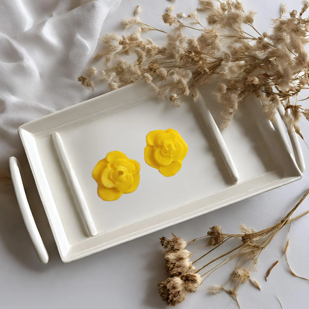 Yellow flower studs