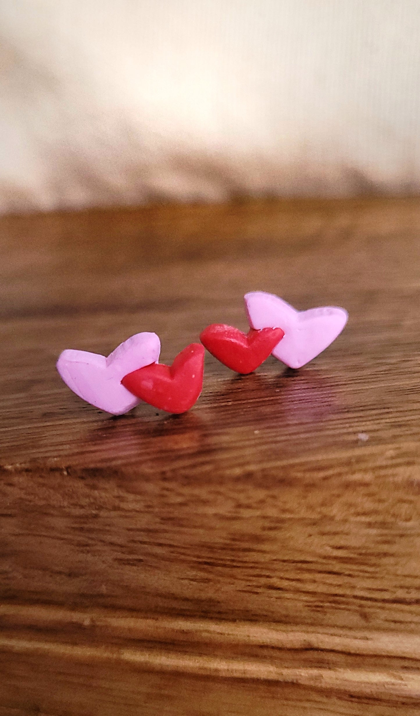 Sending love- small twin hearts studs 1