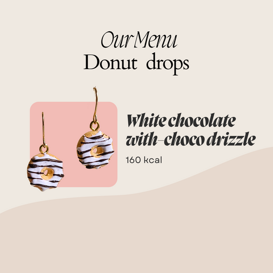 Donut drops- white chocolate with choco-drizzle