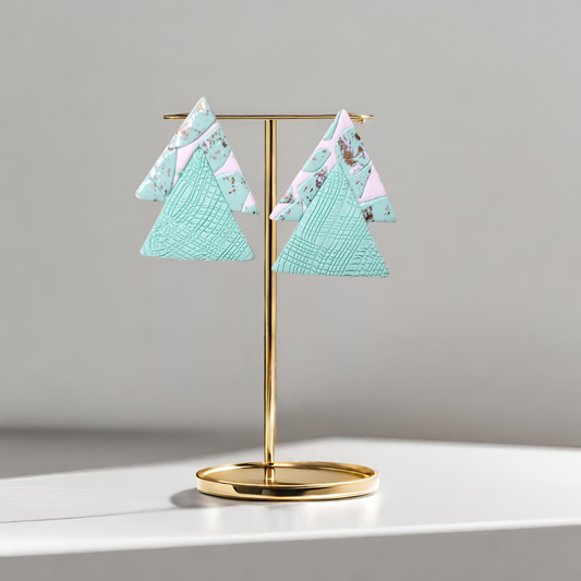 Cool mint: triangle studs