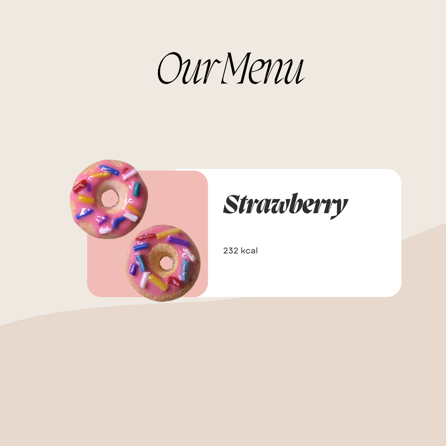 Donut studs - Strawberry