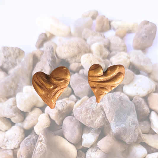 Gold Mine heart studs